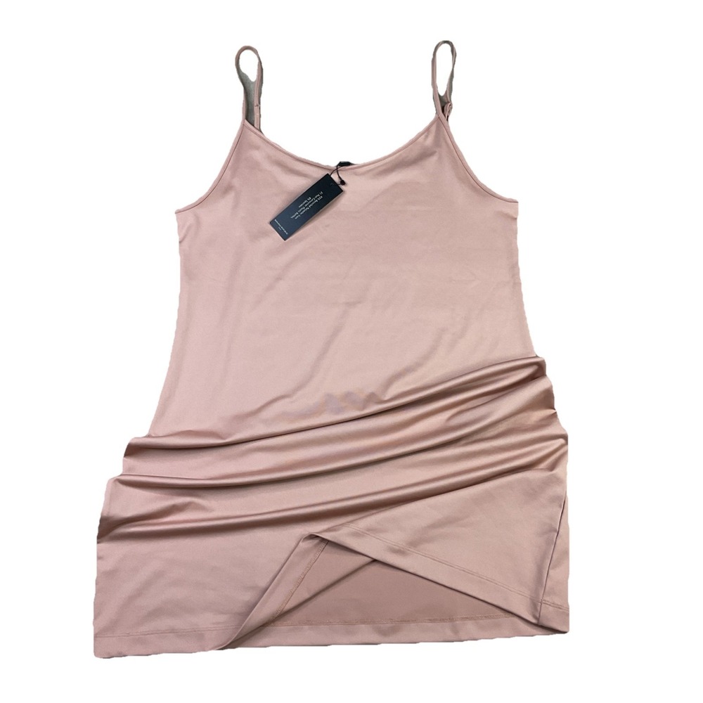 Banana Republic Slip Dress Womens L Tan‎ Beige Spaghetti Strap Midi Dress New